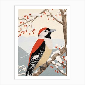 Bird Illustration Woodpecker 2 Art Print