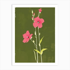 Pink & Green Delphinium 2 Art Print