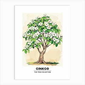 Ginkgo Tree Storybook Illustration 2 Poster Art Print