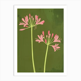Pink & Green Agapanthus 2 Art Print