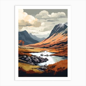 Glen Coe Scotland 1 Hiking Trail Landscape Art Print
