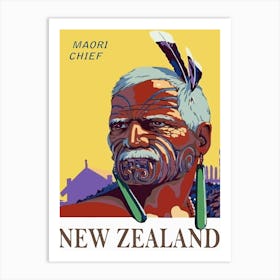 New Zealand, Maori Chief Art Print