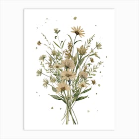 Watercolor Flowers Bouquet Art Print