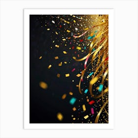 Gold Confetti Background 3 Art Print