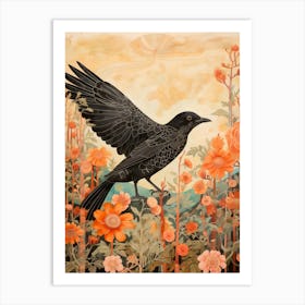Blackbird 3 Detailed Bird Painting Art Print