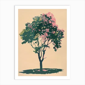 Lime Tree Colourful Illustration 2 Art Print