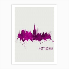 Nottingham England City Purple Art Print