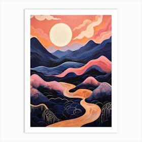 Mountains Abstract Minimalist 6 Art Print