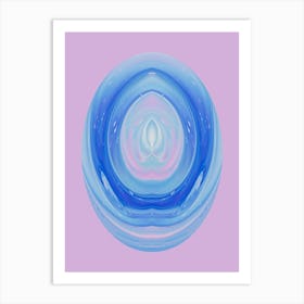 Pastel Healing Crystal Blue And Pink Art Print