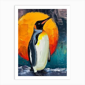 King Penguin Isabela Island Colour Block Painting 4 Art Print