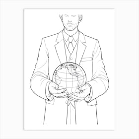 Line Art Inspired By The Creation Of The World And Other Business 4 Art Print