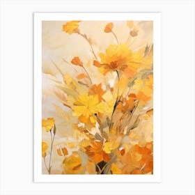 Fall Flower Painting Calendula 2 Art Print