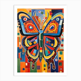 Colourful Abstract Butterfly v4 Art Print