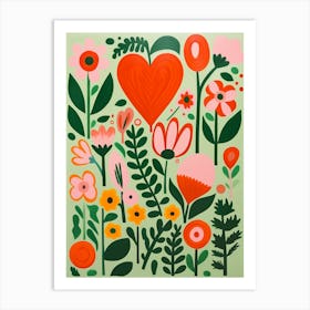 Heart Of Flowers Art Print