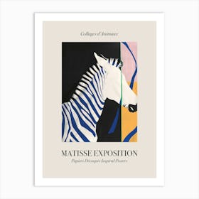 Zebra 3 Matisse Inspired Exposition Animals Poster Art Print