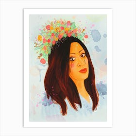 Broken Yet Blooming - Modern Watercolor Portrait Art Print