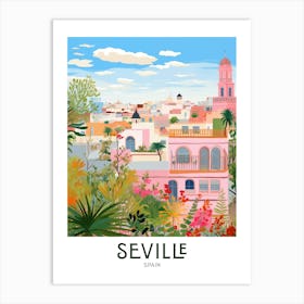 Seville, Spain Maximalist Travel Poster Vibrant Colour  Art Print