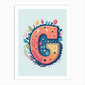 Colorful Letter G Illustration 1 Art Print