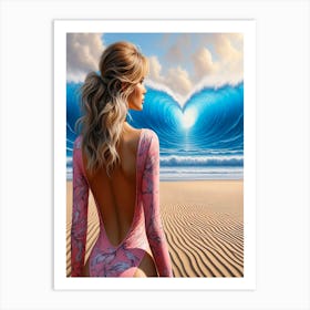 Swimming To The Heart Of The Ocean Art Print