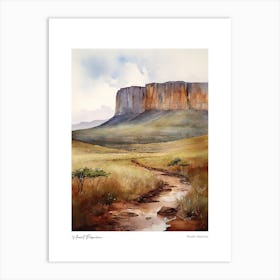 Mount Roraima, South America 1 Watercolour Travel Poster Art Print