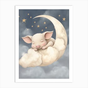Sleeping Baby Piglet Art Print