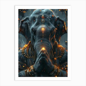 Hindu Elephant Art Print