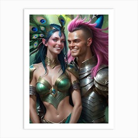 Warrior Couple, laughing Art Print