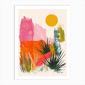 Nostalgic Flames Of A Retro Sun Art Print