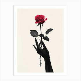 Rose In The Hand Art Print