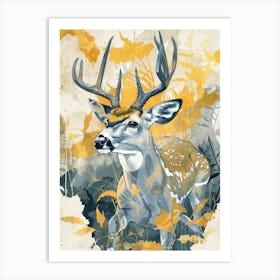 Deer Precisionist Illustration 1 Art Print