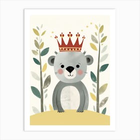 Little Koala 3 Wearing A Crown Art Print