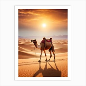 Camel In The Desert Art Print