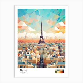 Paris, France, Geometric Illustration 4 Poster Art Print