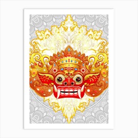 Bahasa Indonesia - Barong, Balinese mask, Bali mask print Art Print