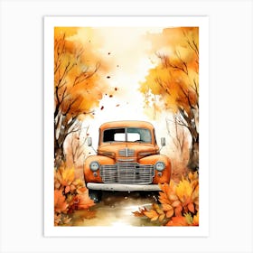 Cute Autumn Fall Scene 84 Art Print