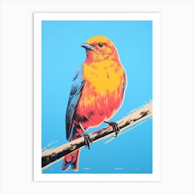 Andy Warhol Style Bird Bluebird 7 Art Print