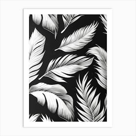 Black And White Palm Leaves Art Print