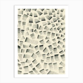 Graphite Accrodions - abstract minimal black and white graphite pencil Art Print