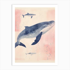 Playful Illustration Of Whale For Kids Room 2 Art Print