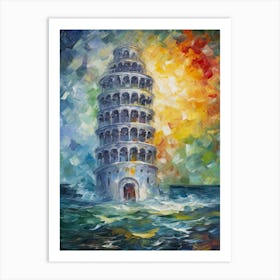 Tower Of Pisa Monet Style 1 Art Print