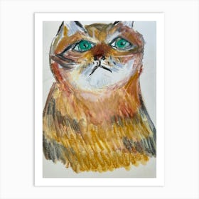 Cat With Green Eyes Art Print