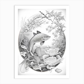 Kinsui Koi Fish Haeckel Style Illustastration Art Print