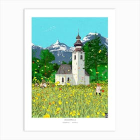 Innsbruck Austria Large Wall Art Print, Austria Art, Landscape Illustration Print, Travel Art Print, Austrian Gift, Whimsical Fine Art Print Art Print