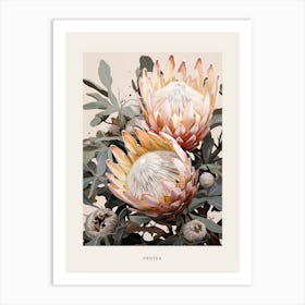 Flower Illustration Protea 2 Poster Art Print