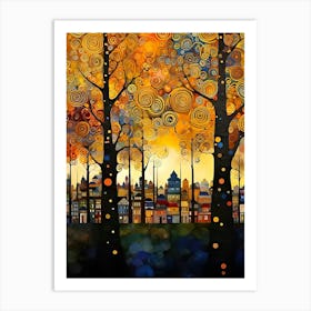 Cityscape By Gustav Klimt Art Print