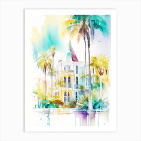 Key West Florida Watercolour Pastel Tropical Destination Art Print