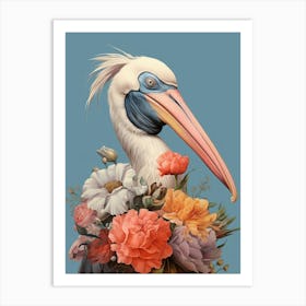 Bird With A Flower Crown Pelican 4 Art Print