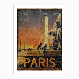 Vintage Travel Poster ― Paris Art Print