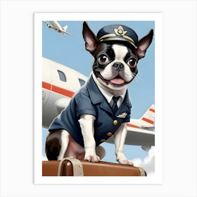 Boston Terrier Pilot-Reimagined 7 Art Print