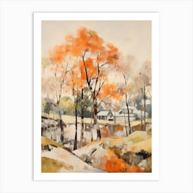 Autumn Fall Forest Pattern Painting 17 Art Print